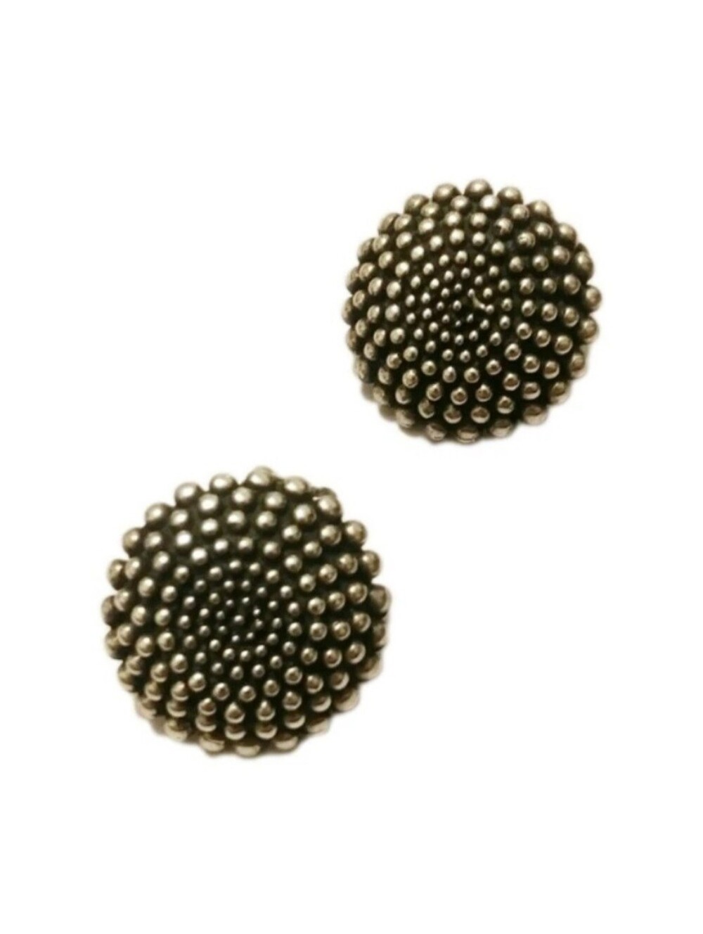 Vintage silver modernist pebble sterling round earrings